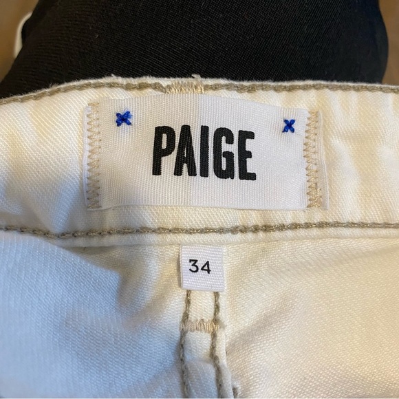 NWT Paige Normandie Slim Straight White Jeans Size 34 - Picture 13 of 14